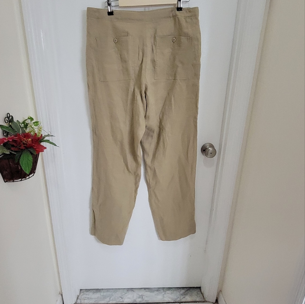 Polo raplh lauren  100% linen tan wide legged pants - Picture 13 of 13